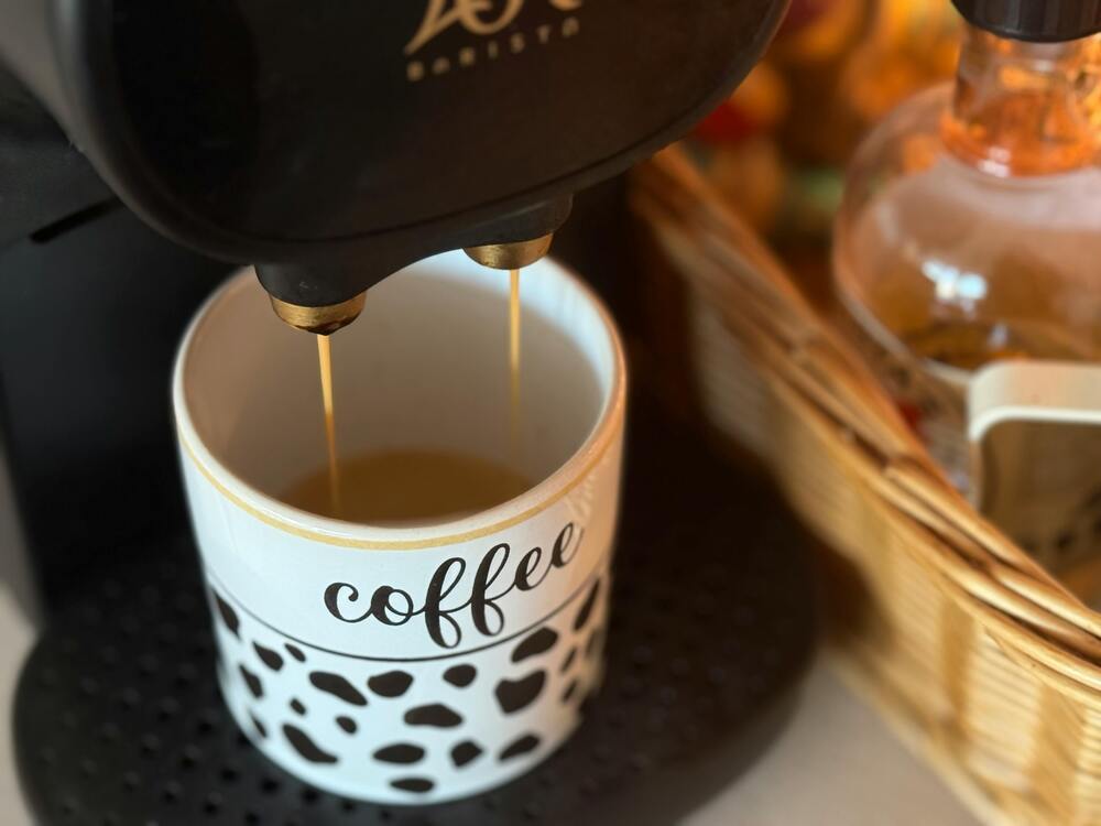 drip coffee maker brewing fresh