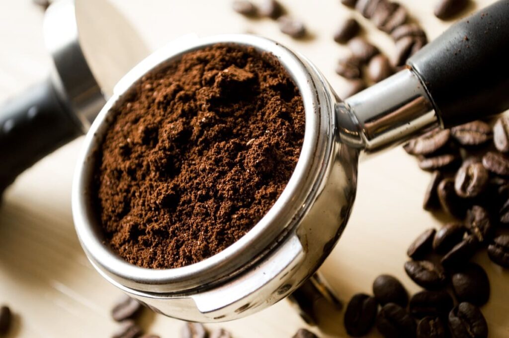 Freshly ground coffee beans ready for brewing